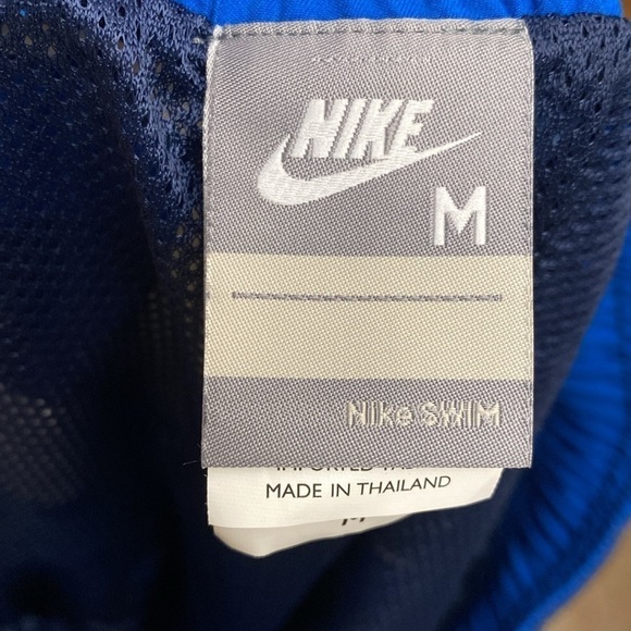 NWT Nike Swim trunks board shorts Men’s M blue Tropical Pull On Beach Coastal - Picture 11 of 15